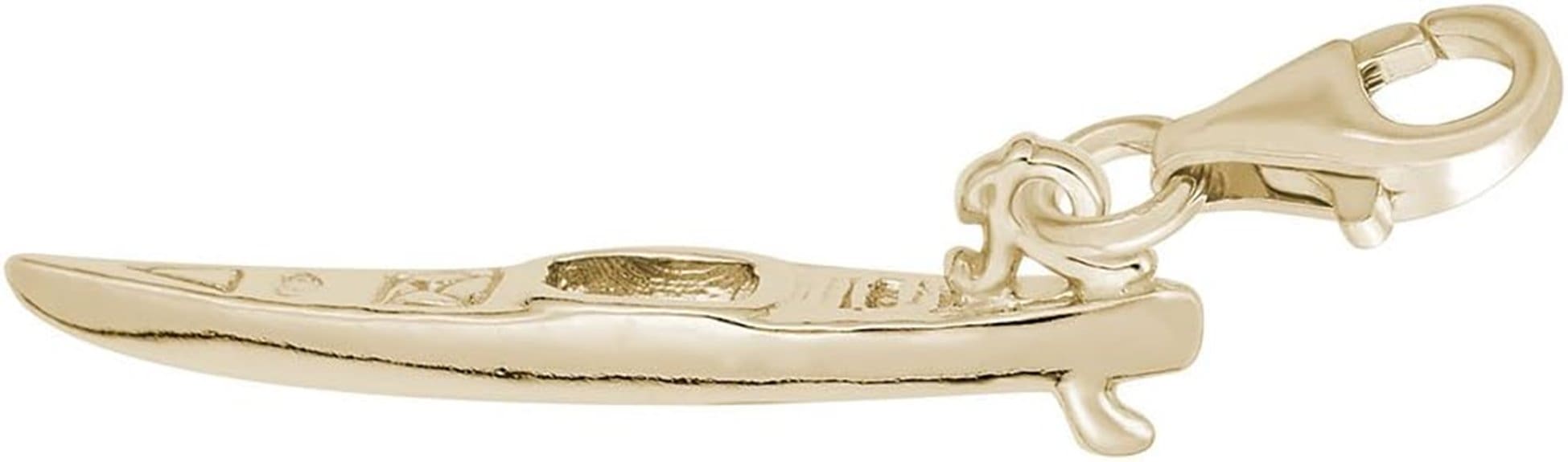 10k yellow gold kayak charm