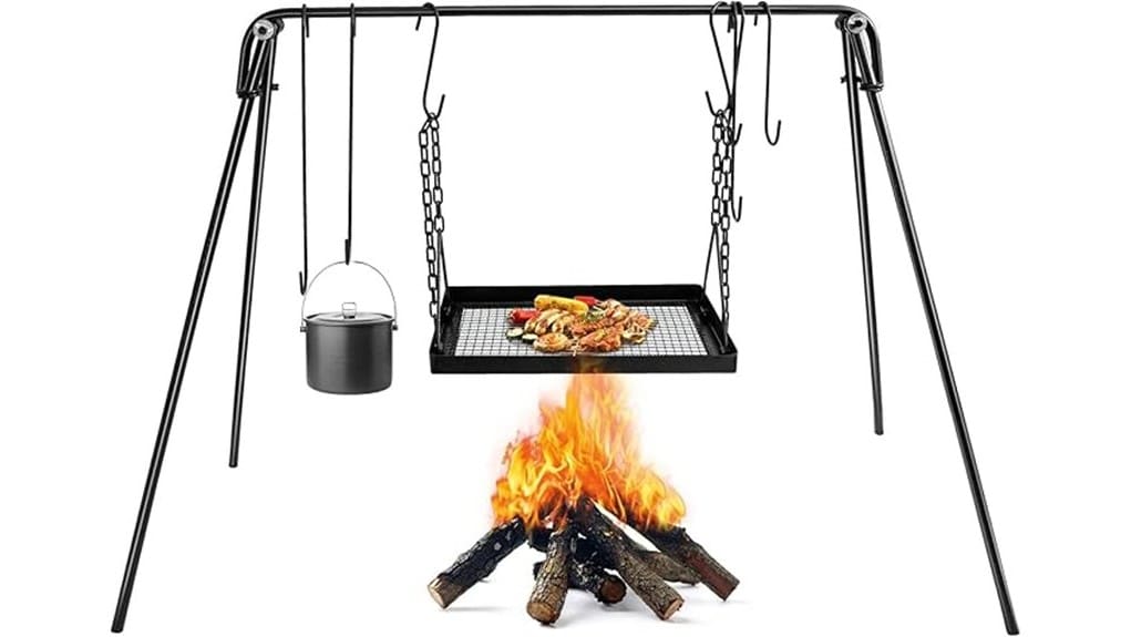 adjustable hanging campfire grill
