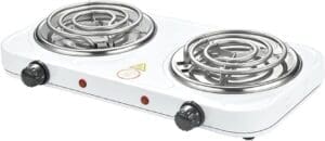 compact double coiled electric hotplate