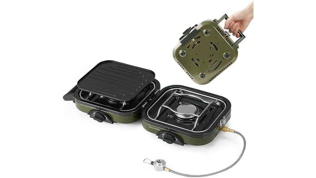 compact dual burner camping stove
