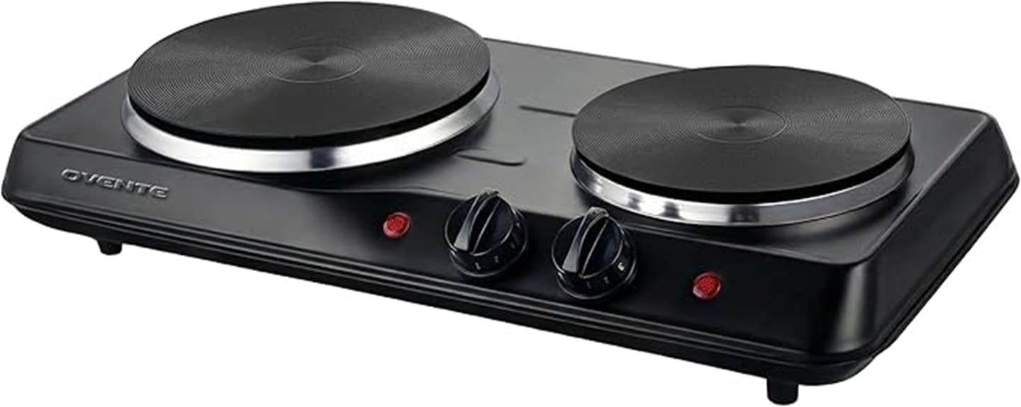 compact portable double hotplate