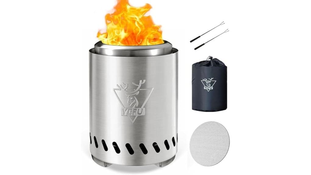 compact portable stainless steel firepit
