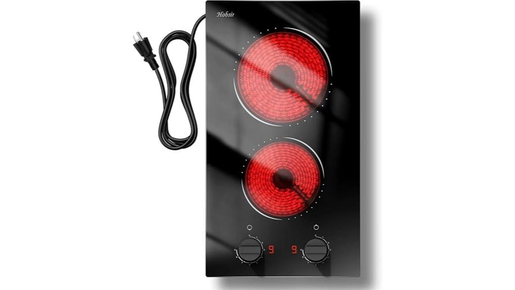 compact two burner electric cooktop