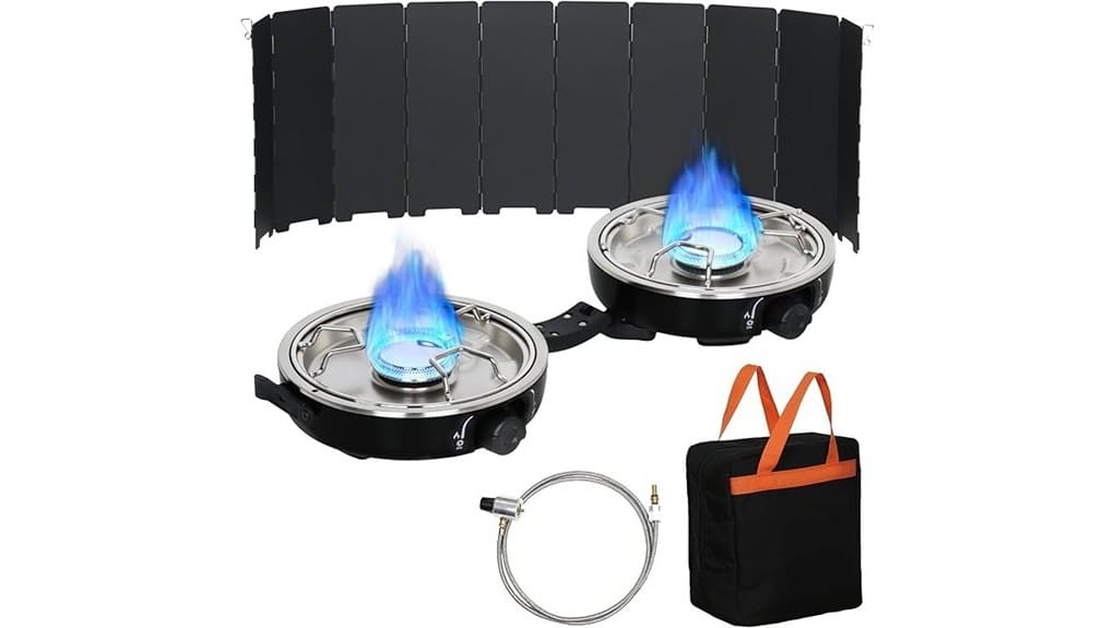 compact two burner windproof stove