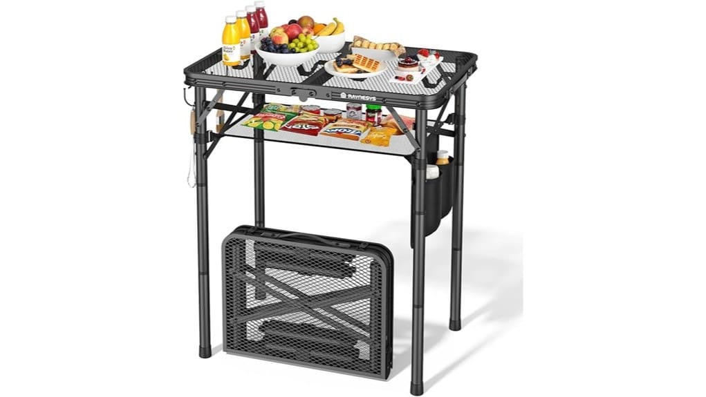 folding outdoor grill table