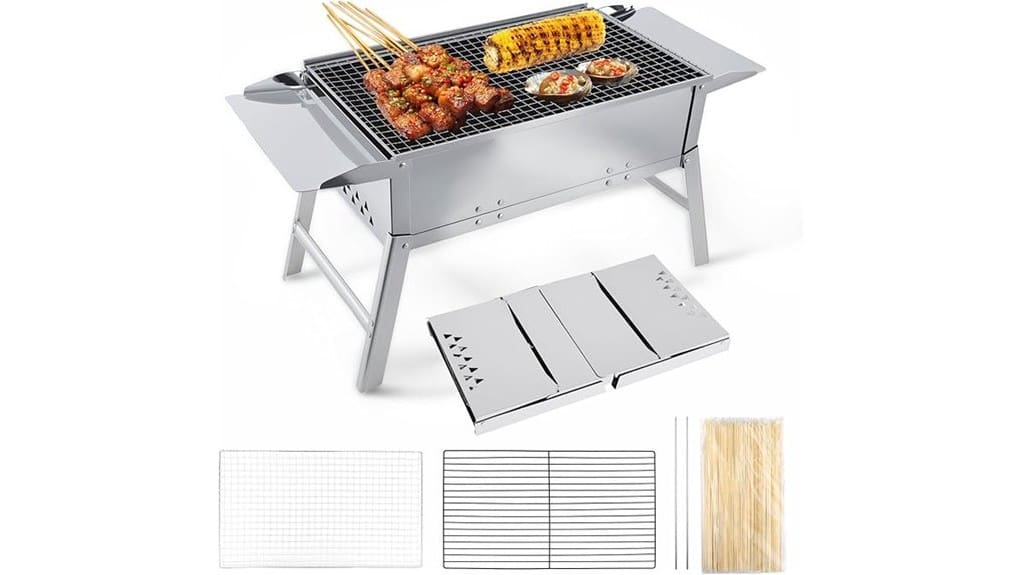 portable 17 7x9 8 inch foldable charcoal grill