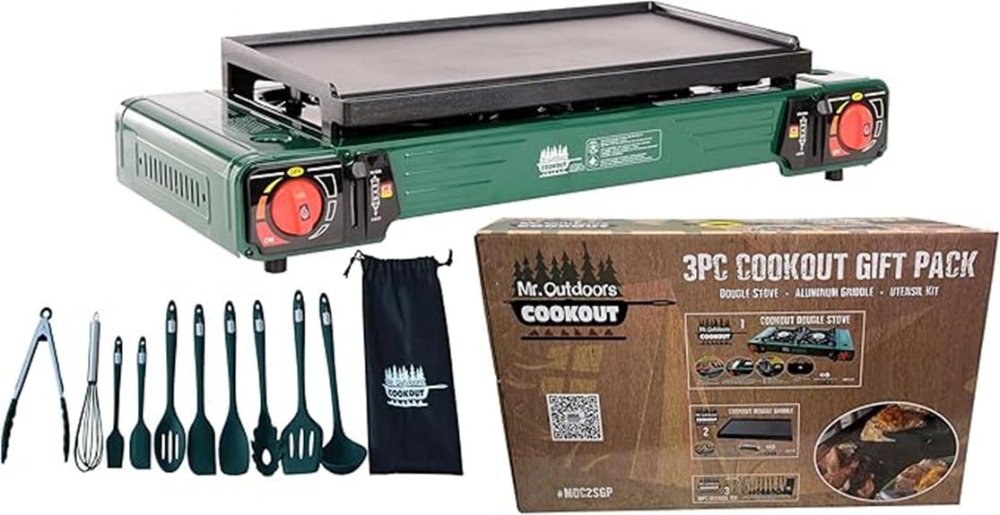 portable double burner butane stove