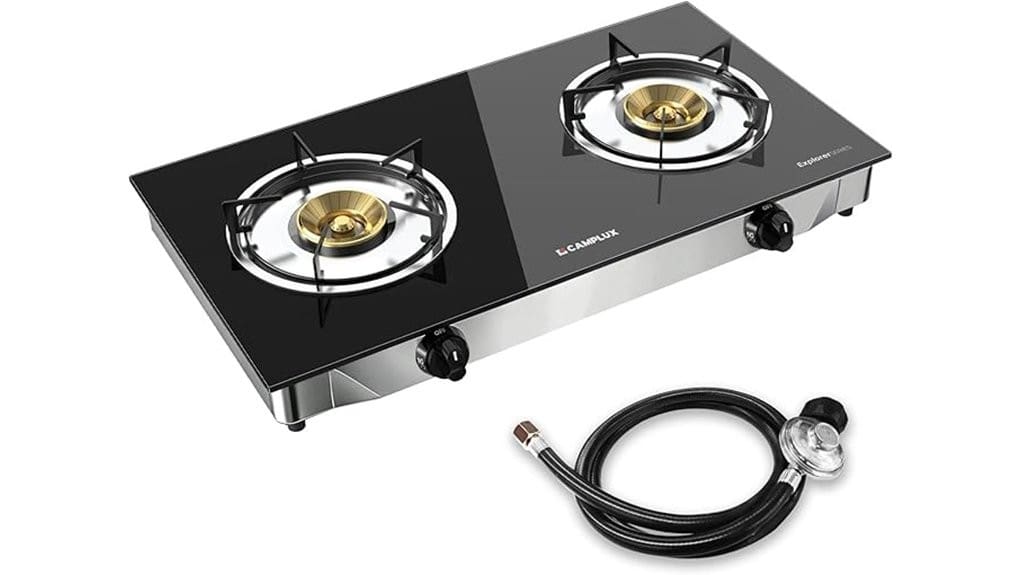 portable dual burner propane stove