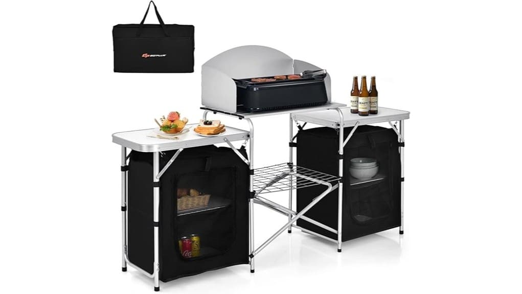 portable folding camping kitchen table