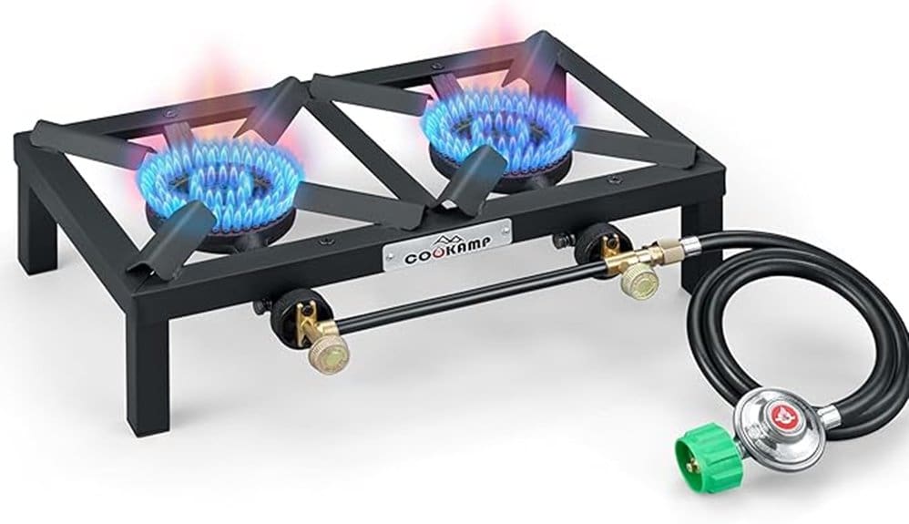 portable propane double burner stove