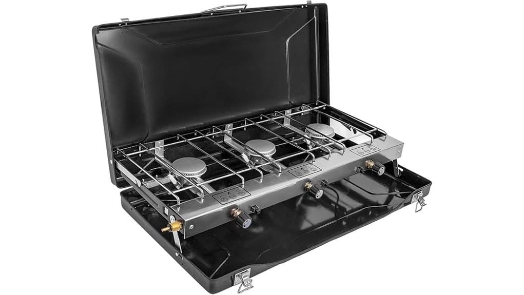 portable three burner propane stove