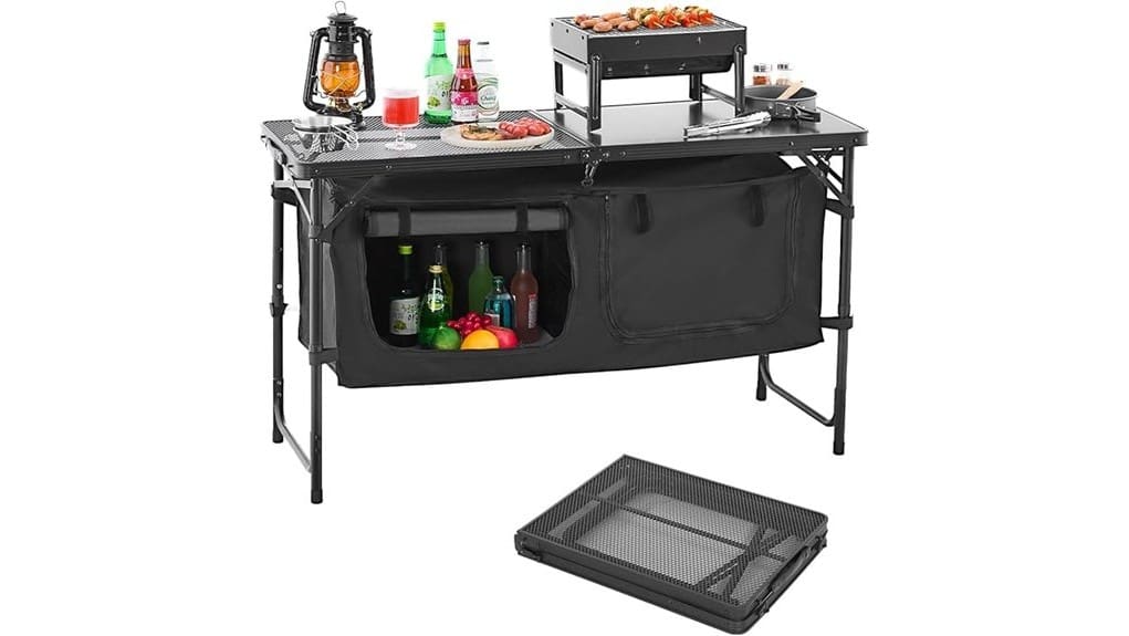 sturdy foldable outdoor cooking table