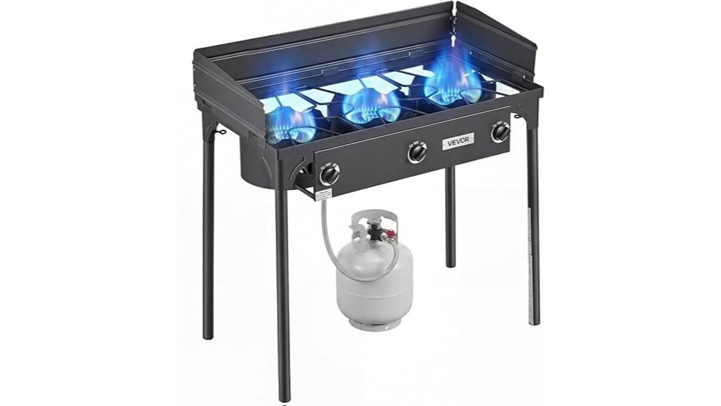 three burner outdoor propane stove